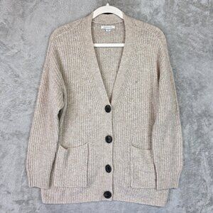 American Eagle Outfitters Cardigan Sweater Womens XS Beige Button Front Pockets